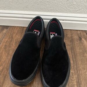 Vans Men's Black Suede Slip-On Sneakers